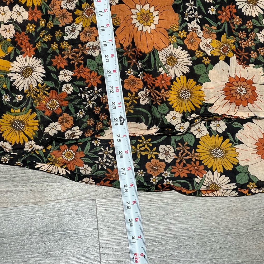 Natural Life L/XL Cotton Tunic in a Bag Top Orange Floral Lightweight Flowy - Picture 8 of 8